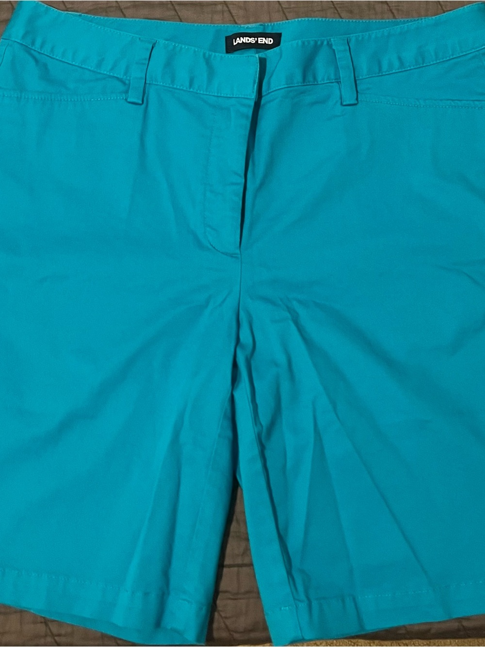 Lands' End Women's Teal Flat Front Shorts